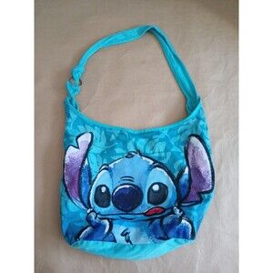 Loungefly Disney Lilo & Stitch Womens Crossbody Hobo Bag Purse Blue